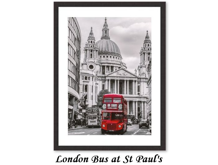 London Bus At St Paul's Framed Prints